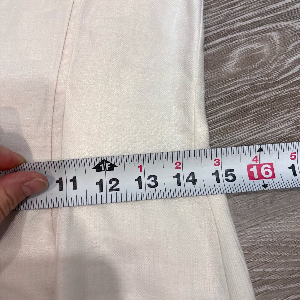 LeComte White 100% Linen Mid Length Dress sz 6 - Picture 9 of 10